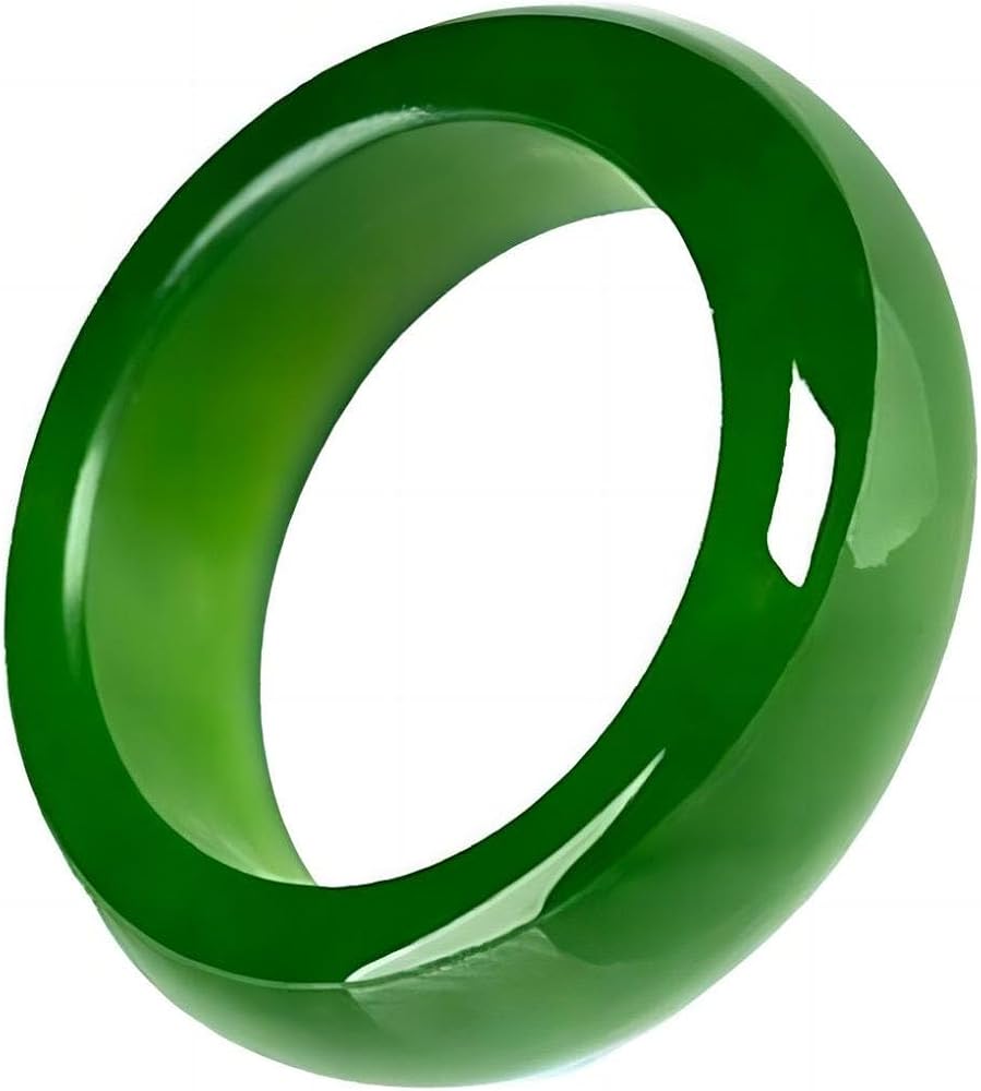 Natural Jade Ring for Woman Girls, Crystal Rings Natural Stone Rings Gemstone Band Ring Good Luck Jewelry