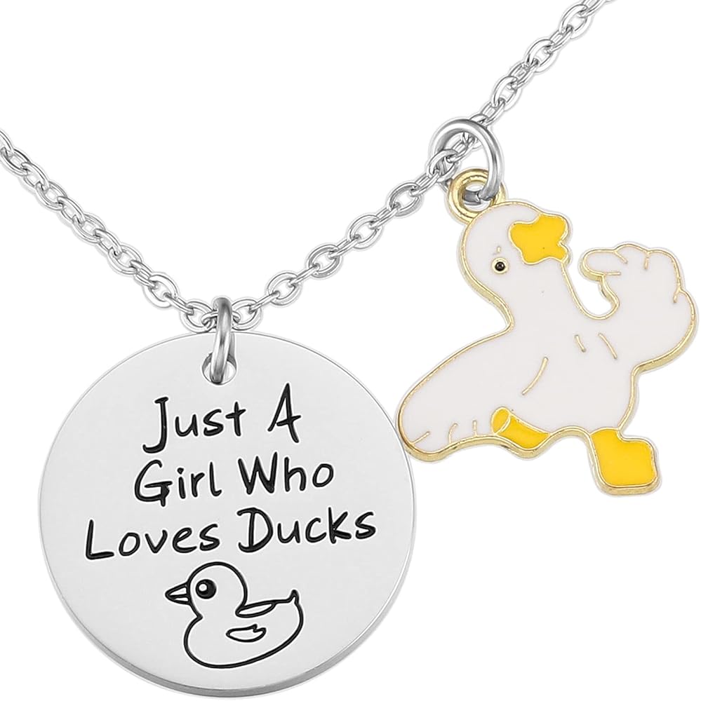 Duck Gift For Women Necklace Girls Teens Funny Ducks Charm Themed Things Duck Necklace