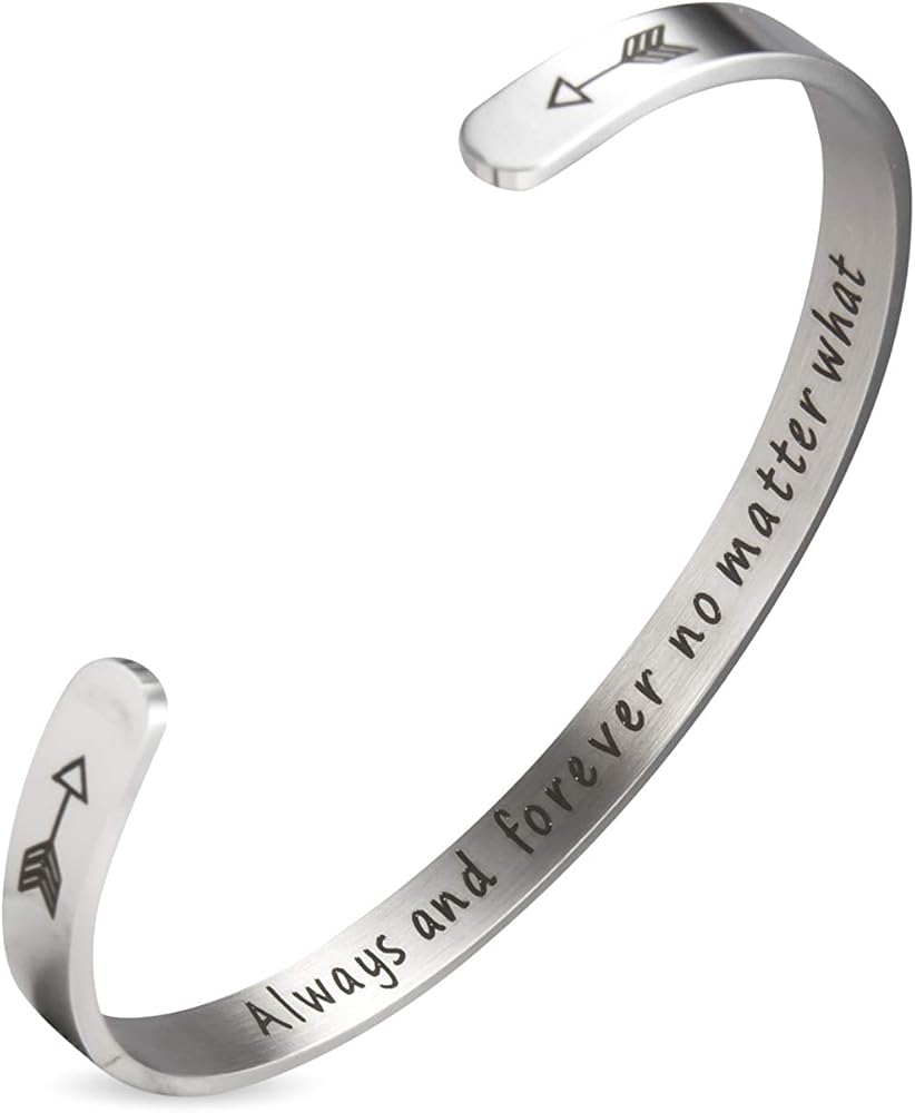 Inspirational bracelets Stainless Steel Cuff Bangle Gifts for Women, Men Motivational Mantra Quote inspirational Jewelry for friendship encouragement with gift box