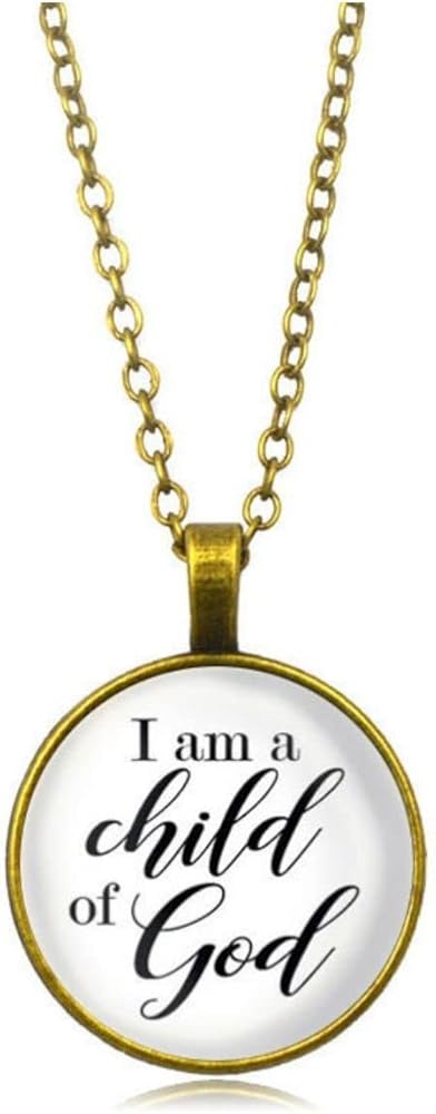 Fuqimanman2020 Bible Verse Christian Cross Necklace I Am A Child of God Necklace，Baptism Gifts, Communion Gifts，Baby Shower, Godchild Women Teen Girl Gift