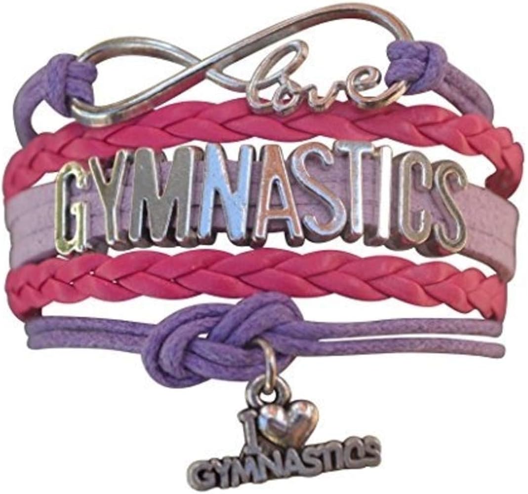 Gymnastics Bracelet, Gymnastics Jewelry, Infinity Love Charm Bracelet for Gymnasts