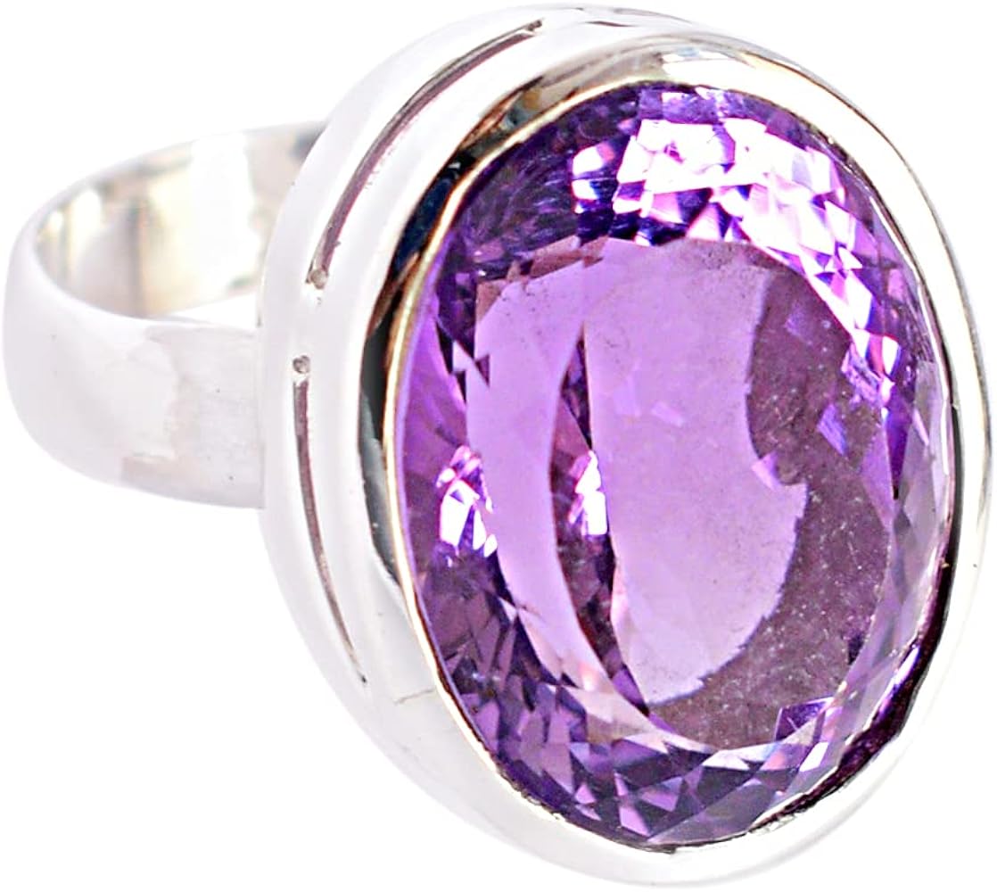 Amethyst Gemstone 925 Sterling Silver Ring Marvelous Handmade Jewellery Gift For Her