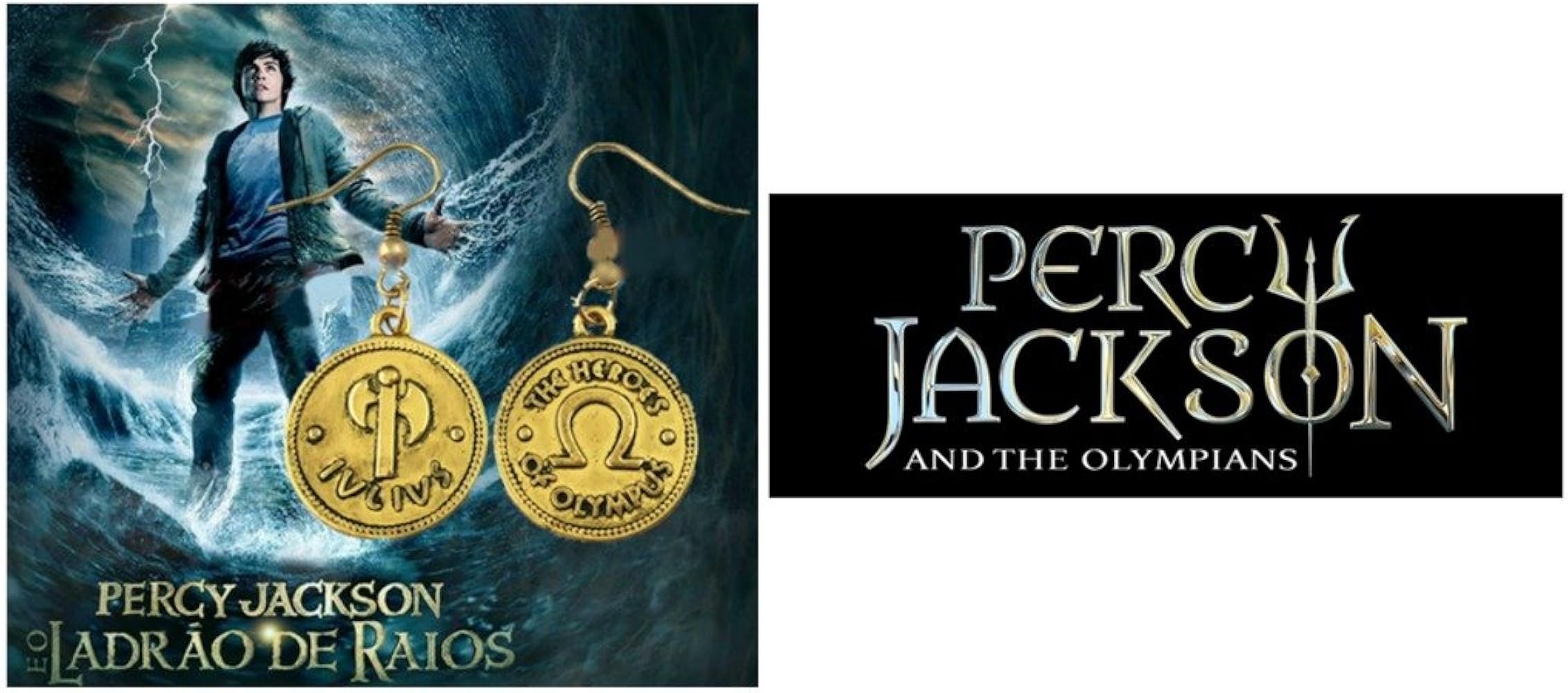 Outlander Gear Percy Jackson The Heroes of Olympus Gold Charms Cute Girl Dangle Charm Earrings w/Gift Box