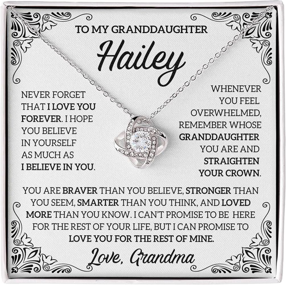 Granddaughter Necklace - Granddaughter Gifts from Grandma, Graduation Gifts for Her, Birthday Inspirational Wedding Jewelry Gifts for Granddaughter, Handmade Necklace Granddaughter Personalized Gifts