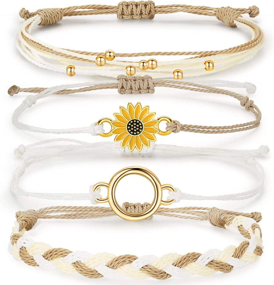 Sunflower Tree of life String Bracelets for Teen Girls Trendy Stuff,Cute Aesthetic Preppy Easter Jewelry Bracelets for Teen Girls, Birthday Presents for Year Old Girls