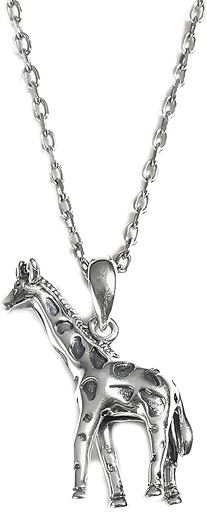 Jeulia Sterling Silver Necklace for Men Women Elephant Giraffe Animal Pendant Link Chain Cool Jewelry Hypoallergenic Birthday Christmas Gifts for Women Bride Teen Girls with Gift Box