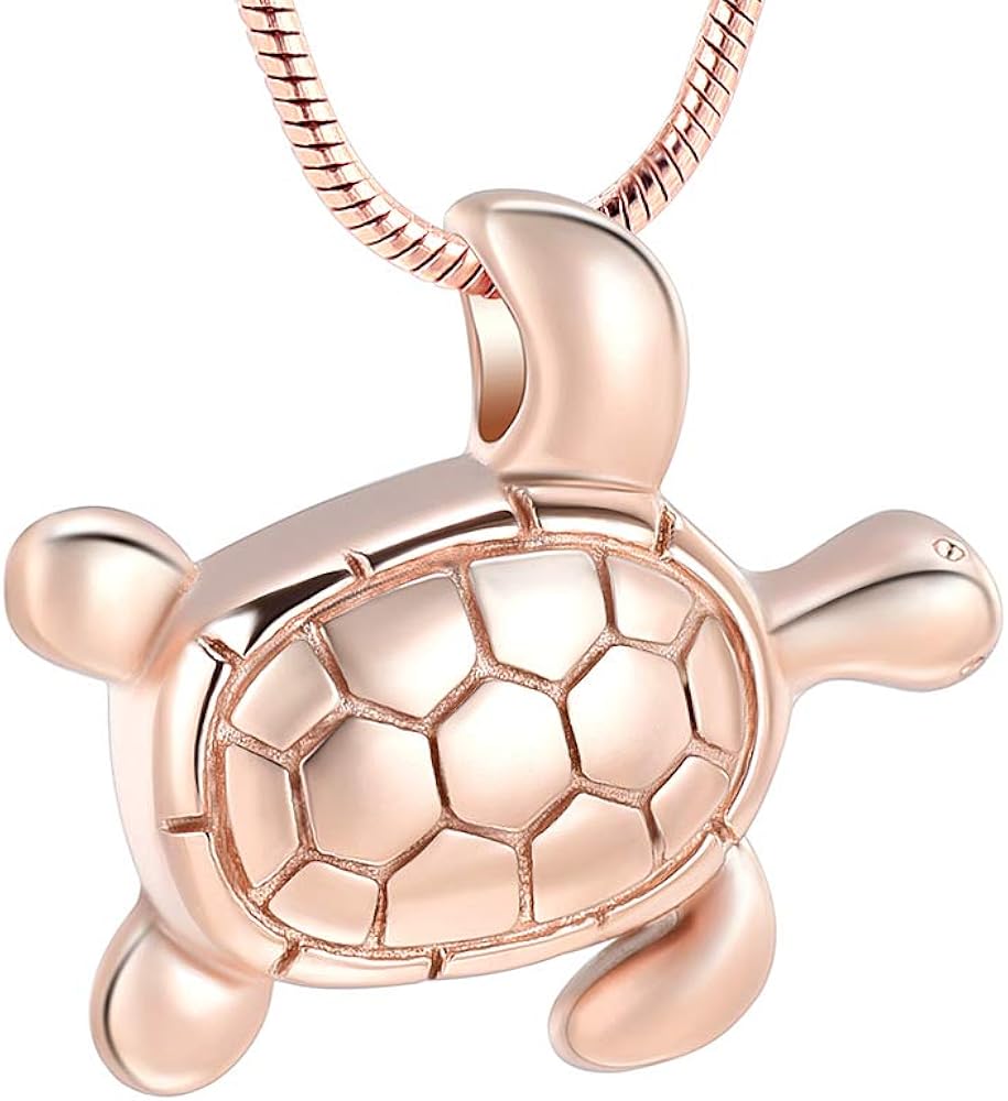 316L Steel Longevity Turtle Pendant Necklaces Pet Cremation Ash Urn Jewelry Memorial Keepsakes Necklace