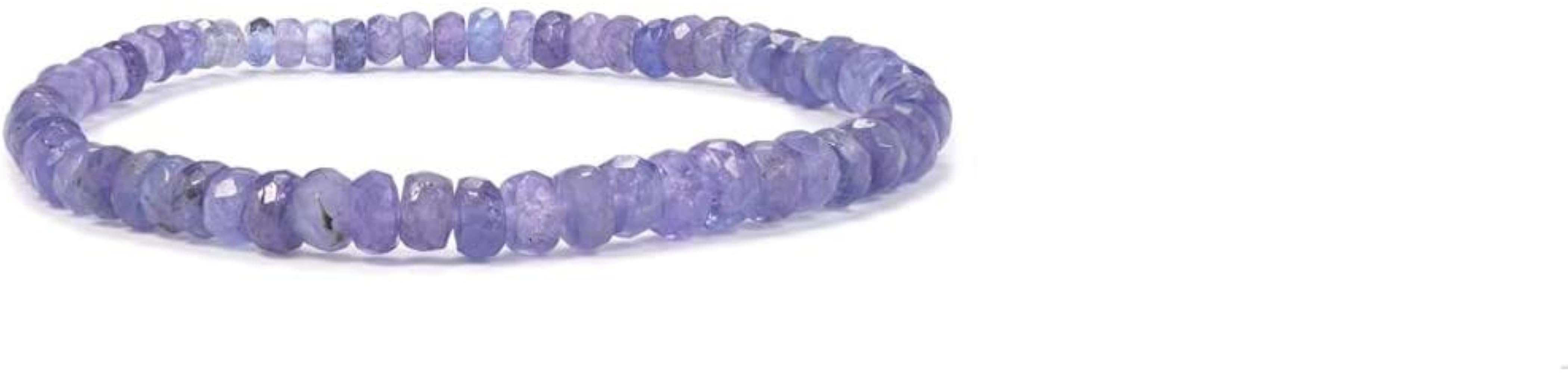 Natural Tanzanite Stretchable Beads Bracelet Endless 7 inch, December Birthstone, Healing Bracelet, Adjustable