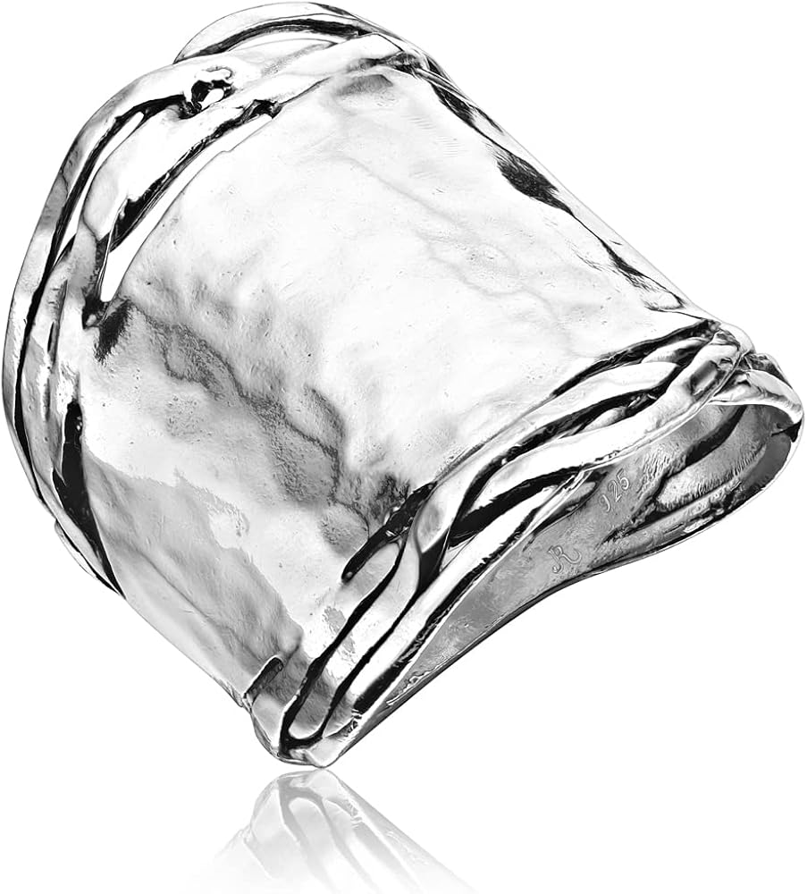 JEAN RACHEL JEWELRY 925 Sterling Silver Ring Vintage Antique Look, Hypoallergenic, Nickel and Lead-free, Artisan Handcrafted Designer Collection, Made in Israel