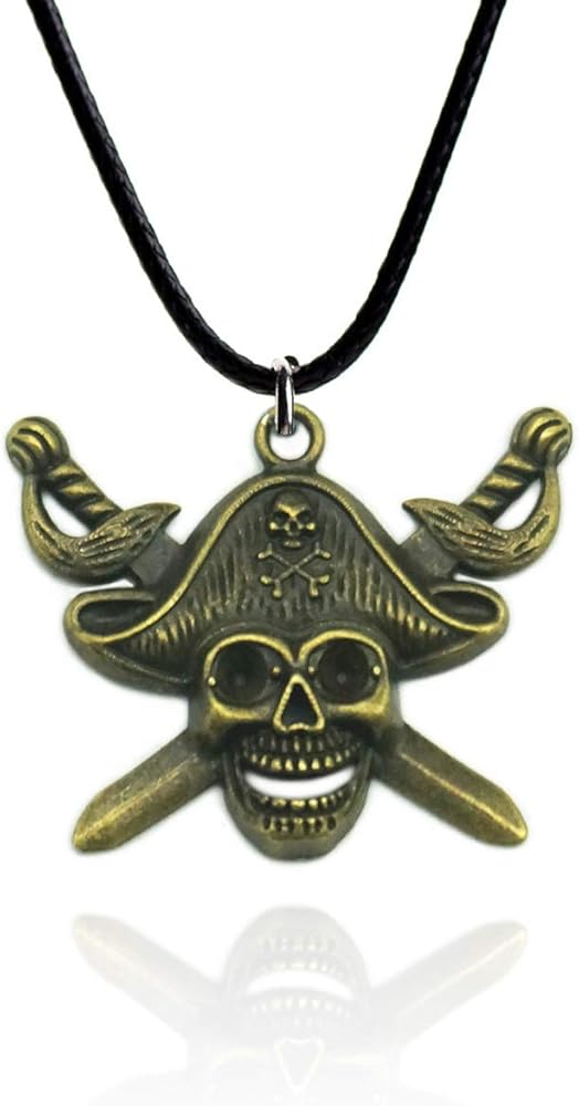 Pirate Necklace Pirate Skull Pendent Necklace for Children and Pirate Lovers