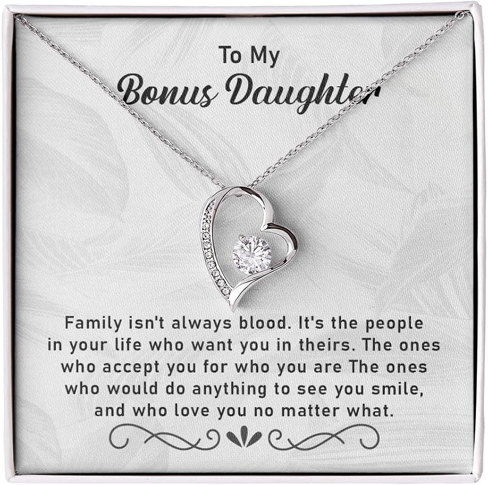 To My Bonus Daughter Gifts, Jewelry Birthday Gift For Step Daughter, Bonus Daughter Necklace Birthday Graduation Christmas Gift, Step Daughter Gift from Stepmom, Step Daughter Gift from Step Dad, Gift for Her.