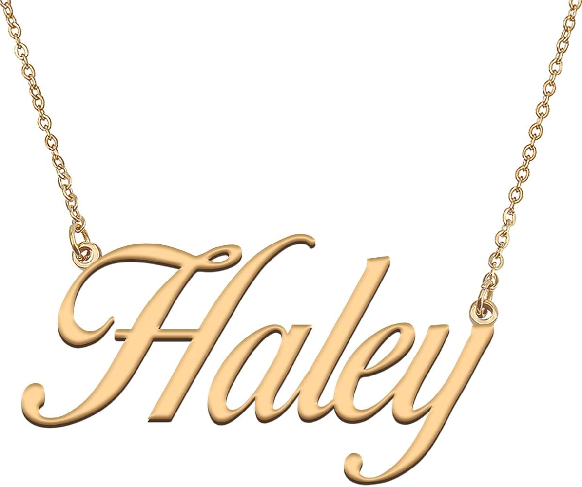 HUAN XUN Personalized Name Necklace Custom Letter Necklace for Womens