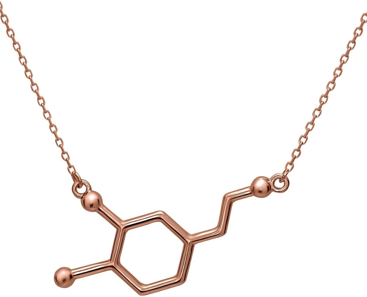 Dopamine Molecule Necklace in 925 Sterling Silver