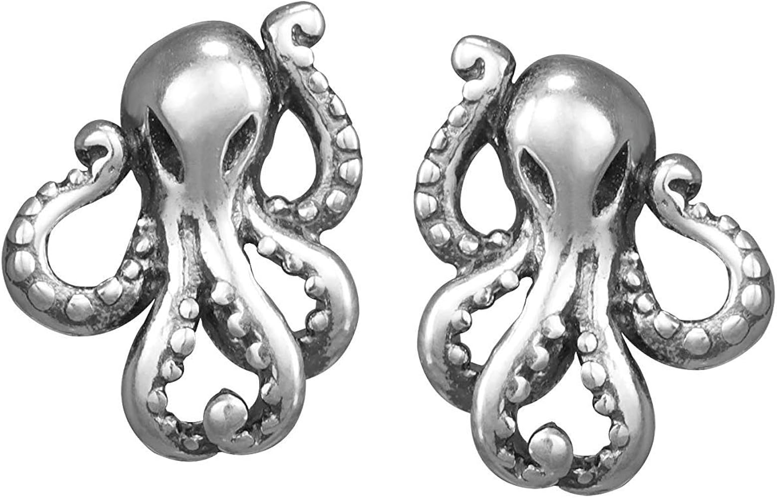 OCTOPUS Stud Earrings Sterling Silver Plated Indian Handmade Designer Jewelry For Girls & Women Christmas Gift Animal Theme Gift White NC-322